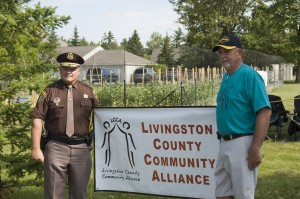 Sheriff Bezotte and LCCA member Terry Murray at the Run Against Drugs 5K Run.